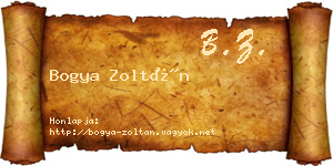 Bogya Zoltán névjegykártya